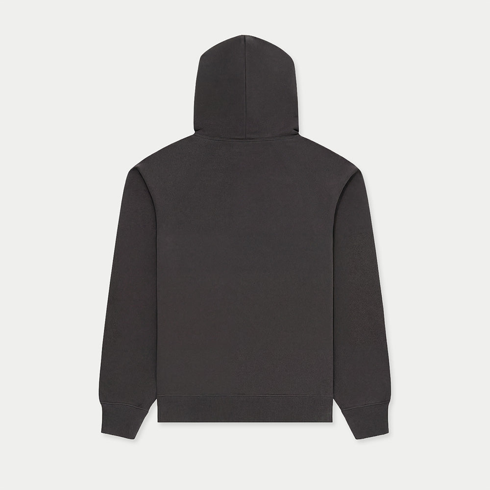Back view of dark Venezuela Luxury Living hoodie by Caracas Merch